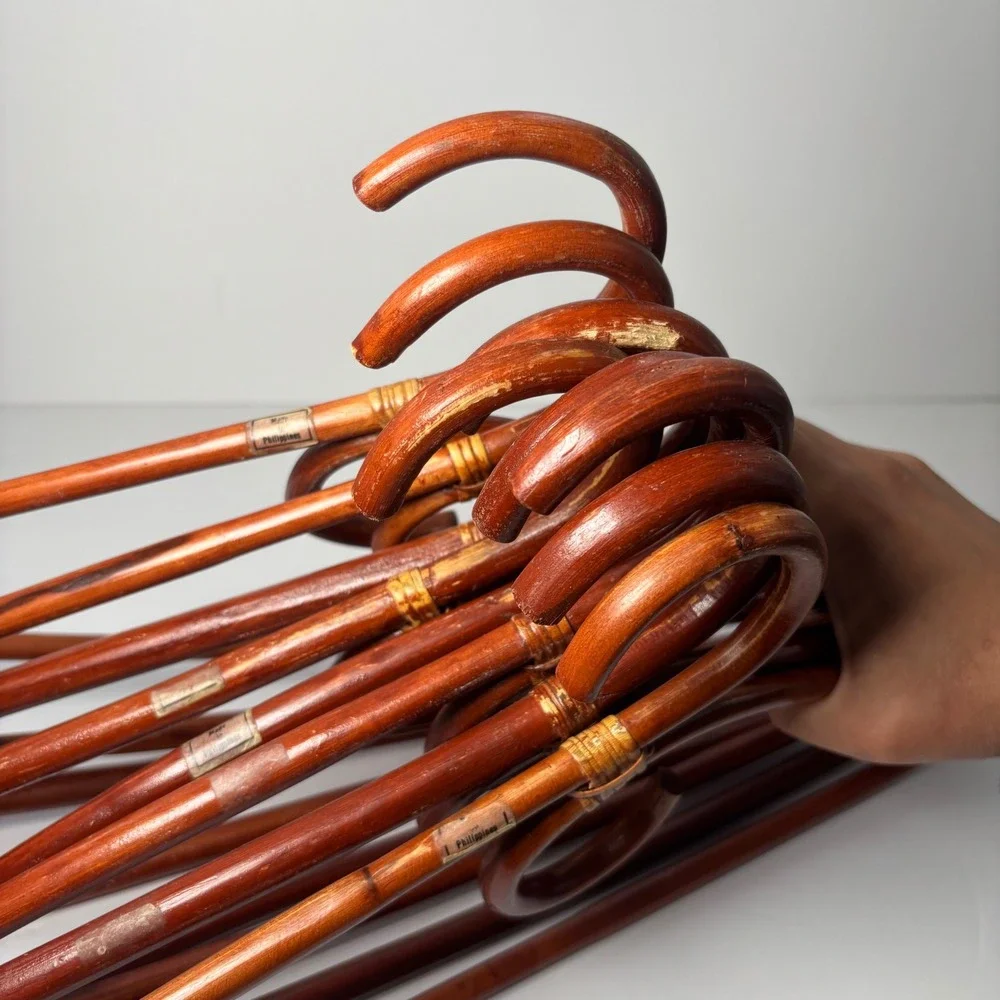Vintage Rattan Hangers Set of 8 Brown Mahogany Boho MCM Philippines